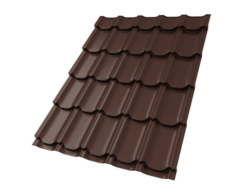 Металлочерепица Kvinta Plus 0,5 PurPro Matt 275 RAL 8017 шоколад в Клину